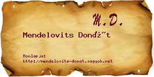 Mendelovits Donát névjegykártya